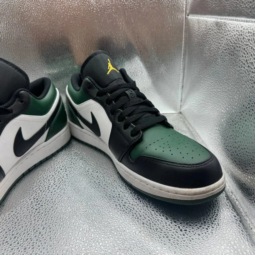 Size 11.5 Jordan 1‎ Low Mens Green Toe Low Top Lace-Up Sneakers 553558-371